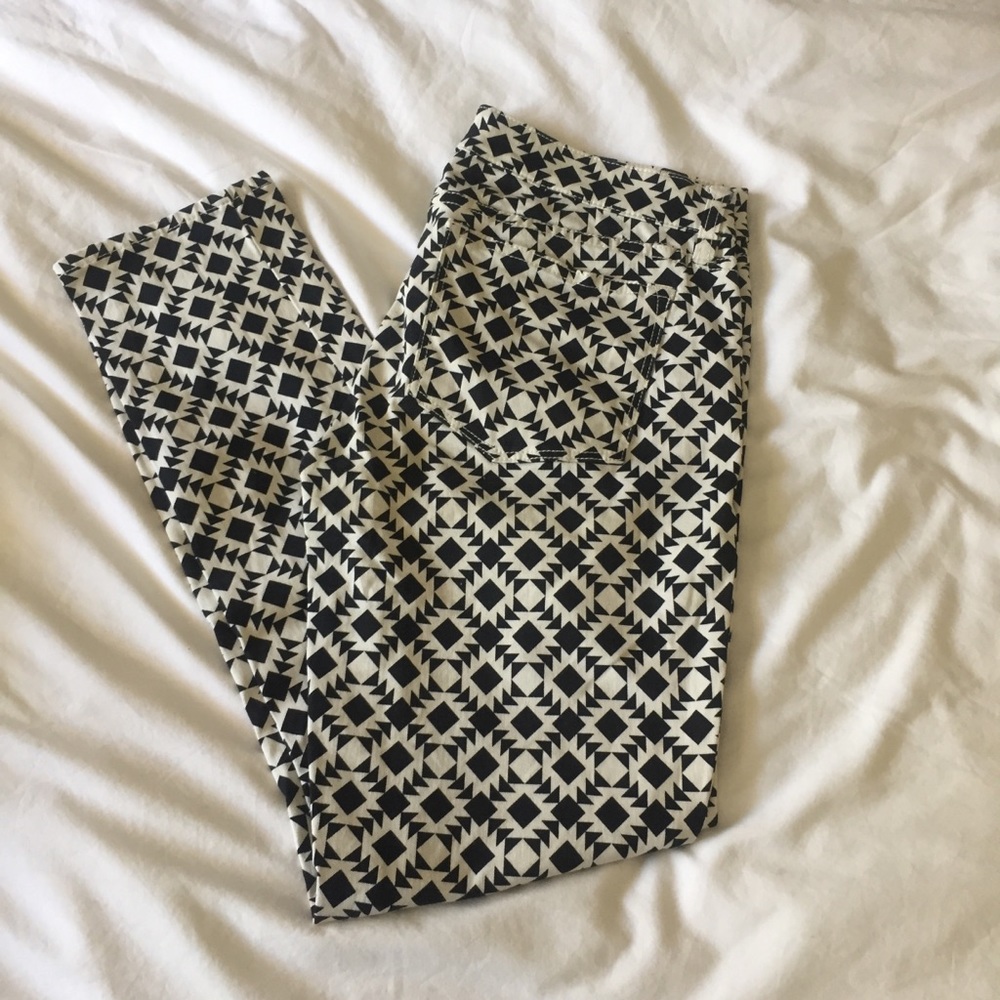 J.Crew Printed Toothpick Jeans, size 28